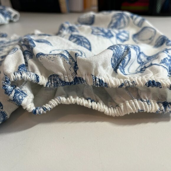 Rachel Zoe - Corset Style Linen Blue White Fruit Top - Picture 5 of 7